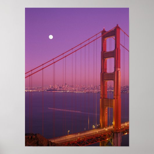 De Golden Gate Bridge kort na zonsondergang, Poster (Voorkant)
