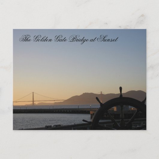 De Golden Gate Bridge op Sunset Briefkaart (Voorkant)