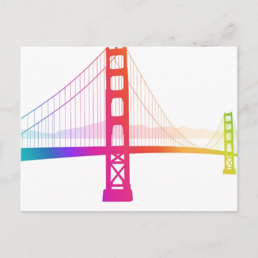 De Golden Gate Bridge | Regenboogstijl Briefkaart (Voorkant)