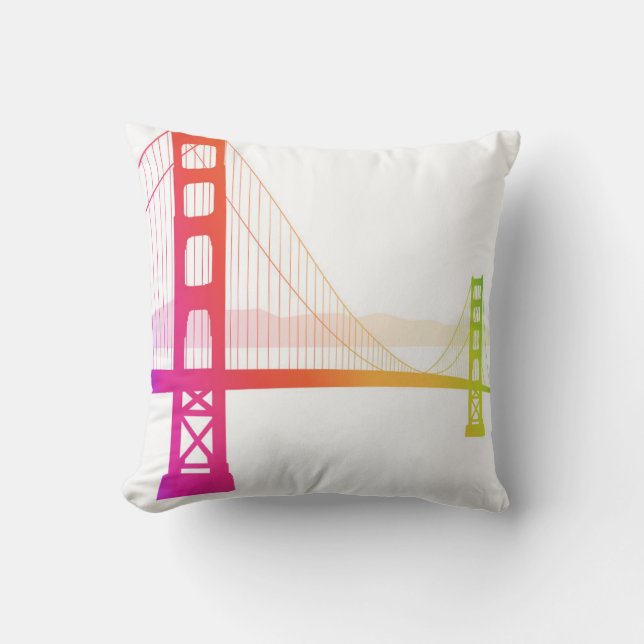 De Golden Gate Bridge | Regenboogstijl Kussen (Voorkant)