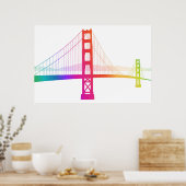 De Golden Gate Bridge | Regenboogstijl Poster (Keuken)