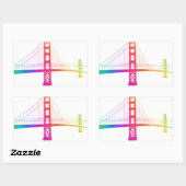 De Golden Gate Bridge | Regenboogstijl Rechthoekige Sticker (Vel)