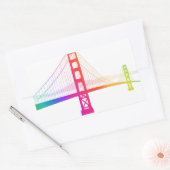 De Golden Gate Bridge | Regenboogstijl Rechthoekige Sticker (Envelop)
