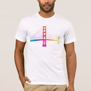 De Golden Gate Bridge   Regenboogstijl T-shirt