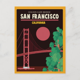 De Golden Gate Bridge 's nachts Briefkaart