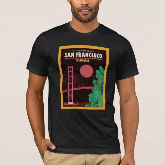 De Golden Gate Bridge 's nachts T-shirt (Voorkant)