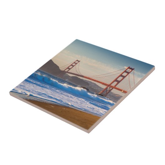 De Golden Gate Bridge van Baker Beach Tegeltje (Zijkant)