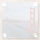 De Golden Gate Bridge van de Marin Glazen Onderzetter (Achterkant)