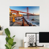 De Golden Gate Bridge van het Fort Point Poster (Thuiskantoor)