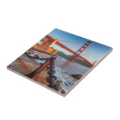 De Golden Gate Bridge van het Fort Point Tegeltje (Zijkant)