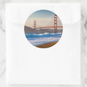 De Golden Gate Bridge vanuit Baker Beach Ronde Sticker (Tas)