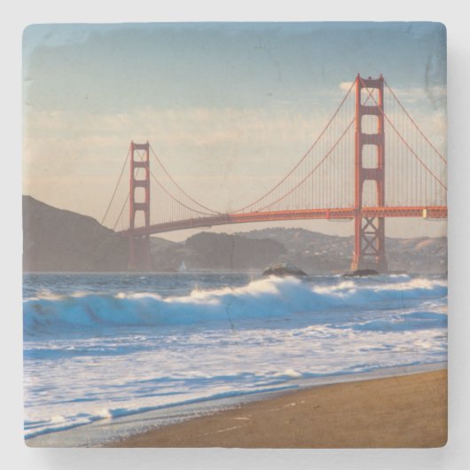 De Golden Gate Bridge vanuit Baker Beach Stenen Onderzetter (Voorkant)