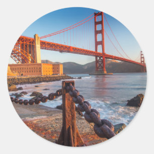 De Golden Gate Bridge vanuit Fort Point Ronde Sticker