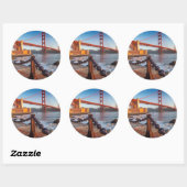 De Golden Gate Bridge vanuit Fort Point Ronde Sticker (Vel)