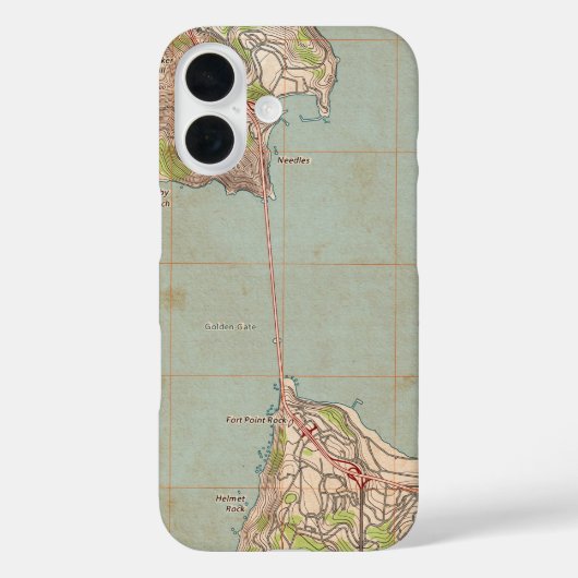 De Golden Gate Topografische Kaart Case-Mate iPhone Case (Achterkant)