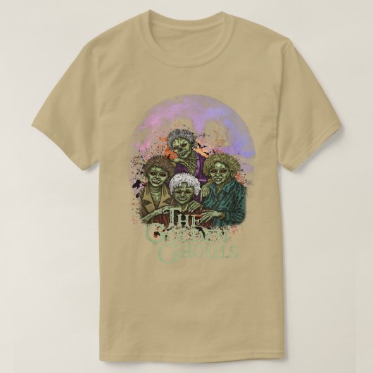 De Golden Ghouls Halloween Zombie Illustratie Ar T-shirt (Design voorkant)