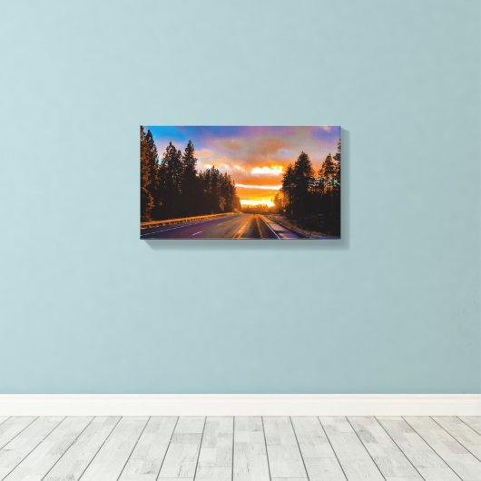 De Golden Highway Canvas Afdruk (Insitu (Houten vloer))