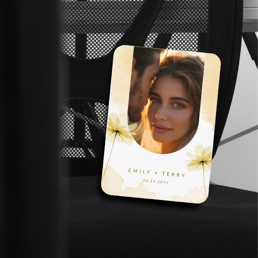 De Golden Hour Grace 2 Foto QR Code Huwelijk RSVP Informatiekaartje