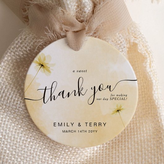 De Golden Hour Grace & Floral Wedding Dank je wel Bedankjes Labels