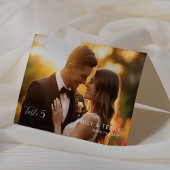 De Golden Hour Grace Foto & Bloemenbruiloft Kaart