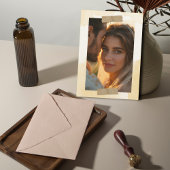 De Golden Hour Grace Foto & Monogram Huwelijk Kaart