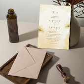 De Golden Hour Grace Foto & Monogram Huwelijk Kaart