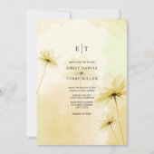 De Golden Hour Grace Foto & Monogram Huwelijk Kaart (Voorkant)