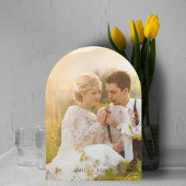 De Golden Hour Grace foto Monogram Wedding Arch Kaart