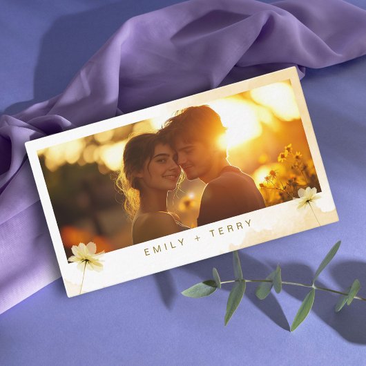 De Golden Hour Grace Foto QR Code Huwelijk RSVP Informatiekaartje