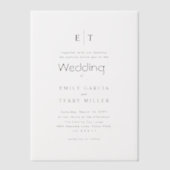 De Golden Hour Grace Modern Monogram bruiloft Vellum Uitnodigingen (Voorkant)