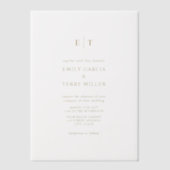 De Golden Hour Grace Modern Monogram bruiloft Vellum Uitnodigingen (Voorkant)