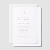De Golden Hour Grace Modern Monogram bruiloft Vellum Uitnodigingen (Offset)
