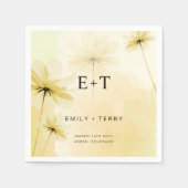 De Golden Hour Grace & Monogram Bloemenbruiloft Servet (Voorkant)