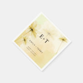 De Golden Hour Grace & Monogram Bloemenbruiloft Servet (Hoek)