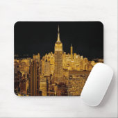 De Golden Night Skyline van New York Muismat (Met muis)
