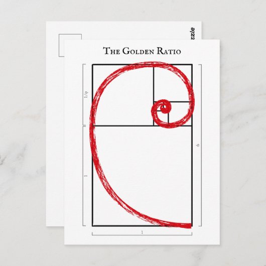 De Golden Ratio - Fibonacci Spiral Briefkaart (Voorkant / Achterkant)