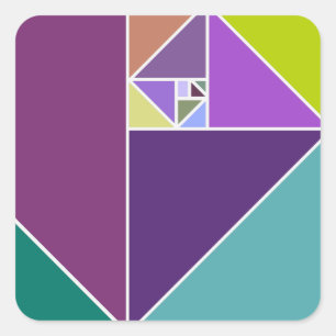 De Golden Ratio Vierkante Sticker
