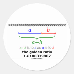 De Golden Ratio (wiskunde 1.6180339887) Ronde Sticker