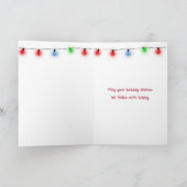 De Golden Retriever in een kous Feestdagen Kaart (Binnen)