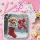 De Golden Retriever in een kous Papieren Bordje (Feest)