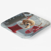 De Golden Retriever in een kous Papieren Bordje (Gebogen)