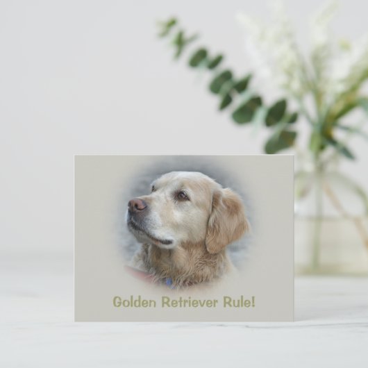 De Golden Retriever Rule! -Kaart Briefkaart (Staand voorkant)