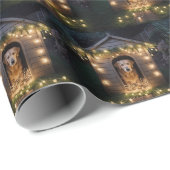 De Golden Retriever van Kerstmis in Doghouse Cadeaupapier (Rol Hoek)