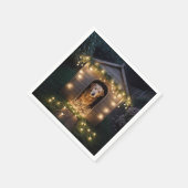 De Golden Retriever van Kerstmis in Doghouse Servet (Hoek)