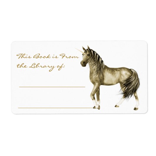 de Golden Unicorn Bookplate Etiket (Voorkant)