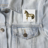de Golden Unicorn-Button Vierkante Button 5,1 Cm (In situ)