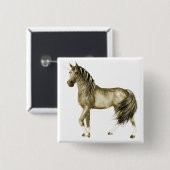 de Golden Unicorn-Button Vierkante Button 5,1 Cm (Voorkant /achterkant)