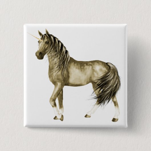 de Golden Unicorn-Button Vierkante Button 5,1 Cm (Voorkant)