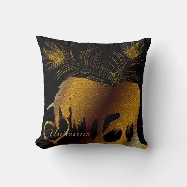 De Golden Unicorn Kussen (Voorkant)
