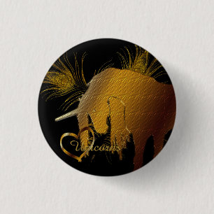 De Golden Unicorn Ronde Button 3,2 Cm